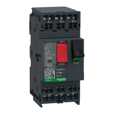 GV2ME223 Motor circuit breaker, TeSys Deca, 3P, 20-25 A, thermal magnetic, spring terminals
