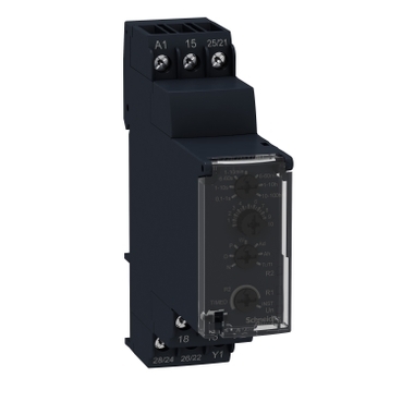 RE22R2MXMU Harmony, Modular timing relay, 8 A, 2 CO, 0.1 s…100 h, multifunction, 24 V DC / 24...240 V AC/DC