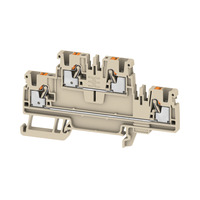 A2T 2.5 1547610000 Feed-through terminal, Double-tier terminal, PUSH IN, 2.5 mm², 800 V, 24 A, dark beige Weidmüller