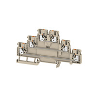 A3T 2.5 Feed-through terminal, Multi-tier modular terminal, PUSH IN, 2.5 mm², 800 V, 22 A, dark beige 2428510000