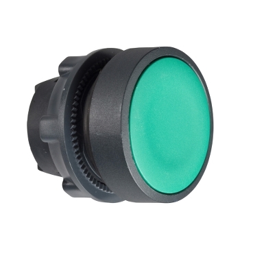ZB5AH033 Harmony XB5, Illuminated push button head, plastic, flush, green, Ø22, push-push, integral LED