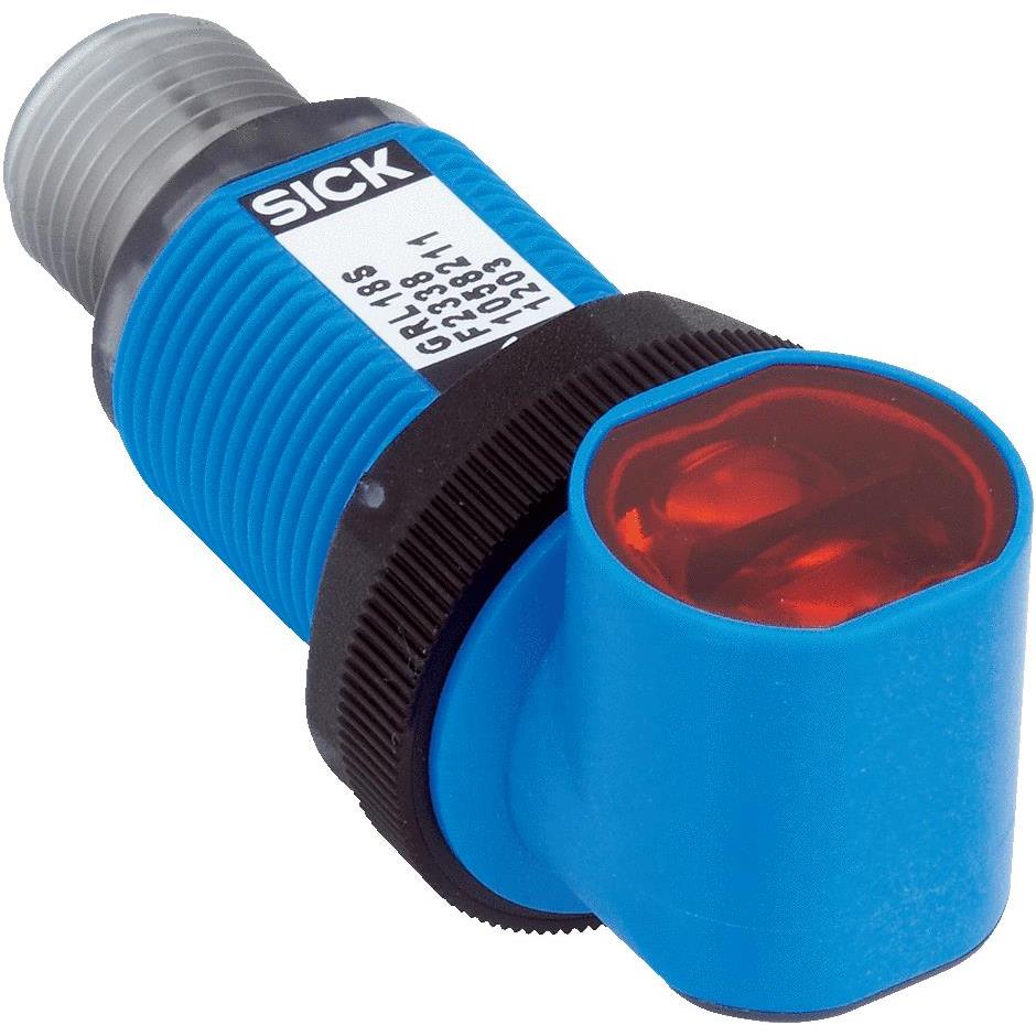 1058211 GRL18S-F2338 Retroreflective Photoelectric Sensor, Barrel Sensor, 7.2 m Detection Range