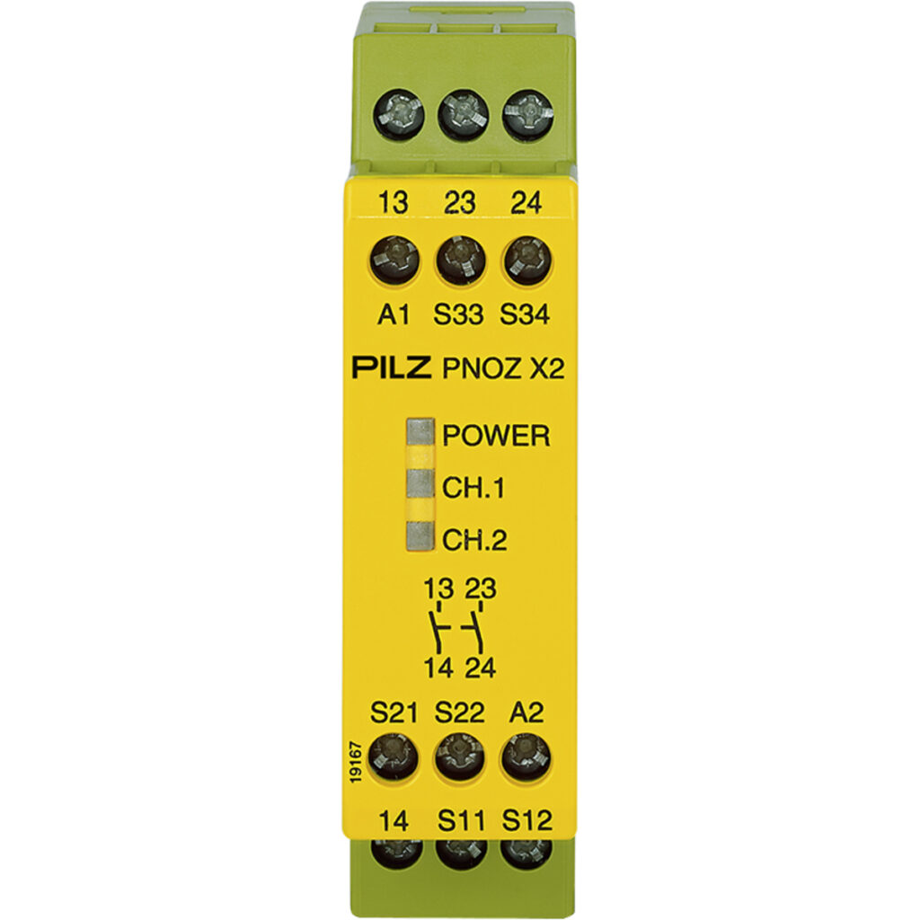 774303 PNOZ X2 24VAC/DC 2n/o Safety relay (standalone), inputs: 1/2-channel wiring with/without detection of shorts across contacts, outputs: 2 N/O, monitored start, UB 24 V AC/DC, width: 22.5 mm, screw terminals integrated, monitoring of E-STOP , safety