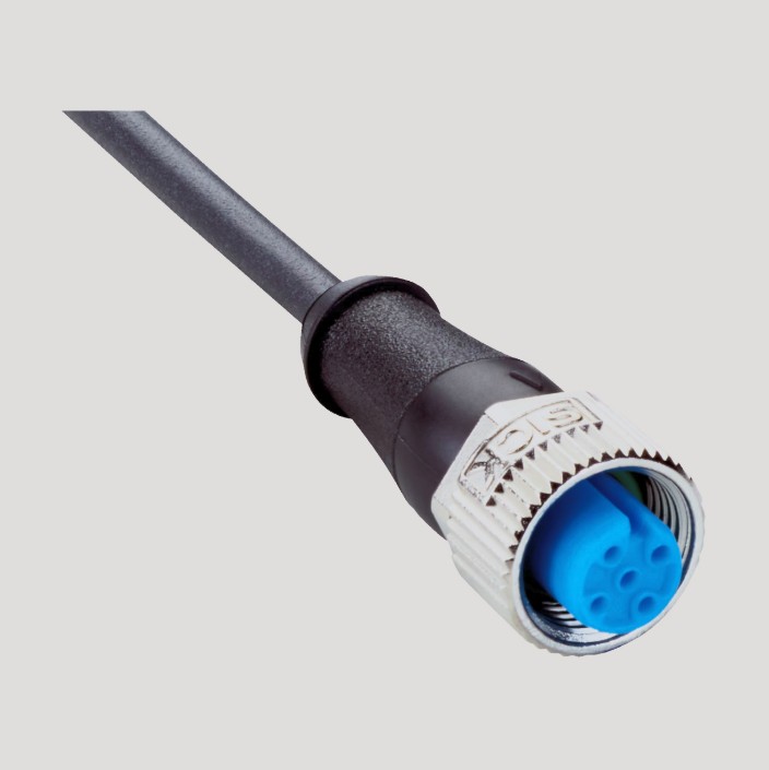 2095619 YF2A15-100UB5XLEAX Female connector, M12, 5-pin, straight, A-coded 10 m, 5-wire, PUR, halogen-free Sick