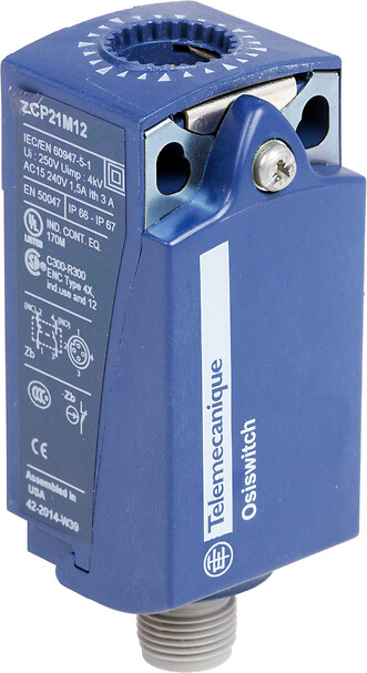 ZCP21M12 Limit switch body, Limit switches XC Standard, ZCP, compact, 1NC+1 NO, snap action, M12 4P