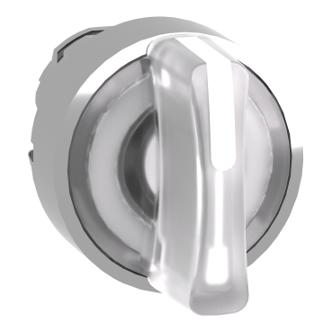 ZB4BK1313 Head for illuminated selector switch, Harmony XB4, chromium metal, white handle, 22mm, universal LED, 3 positions Schneider Electric