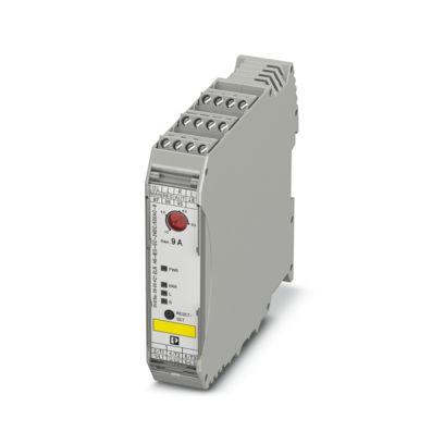 2900421 ELR H5-IES-SC- 24DC/500AC-9 Hybrid motor starter for reversing 3~ AC motors up to 500 V AC and 9 A output current, with 24 V DC control voltage, adjustable overload shutdown, emergency stop function to SIL 3/PL e, and screw connection. Phoenix Con