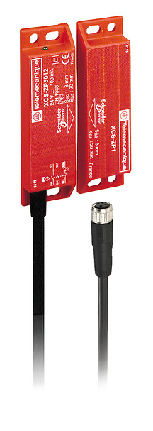 XCSDMP590L01M12 Coded magnetic switch, Telemecanique Safety switches XCS, XCSDMP, 1 NC + 1 NO, staggered, M12 0.15 m