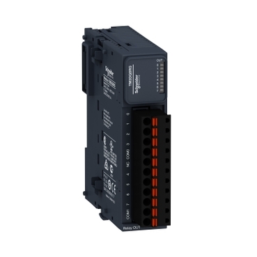 TM3DQ8RG Discrete output module, Modicon TM3, 8 relay outputs (spring) 24 VDC