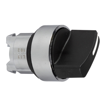 ZB4BD4  Selector switch head, Harmony XB4, metal, black, 22mm, 2 positions, spring return from right to lef