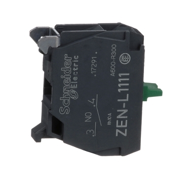 ZENL1111 Harmony XALD, XALK, Single contact block, silver alloy, screw clamp terminal, 1 NO