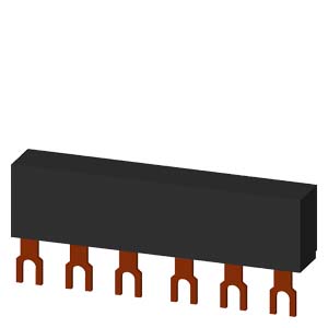 3RV1915-1AB 3-phase busbars Modular spacing 45 mm for 2 switches Fork shape connections