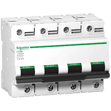 A9N18355 Miniature circuit-breaker, Acti9 C120N, 4P, 125 A, B curve, 10000 A (IEC 60898-1), 10 kA (IEC 60947-2)