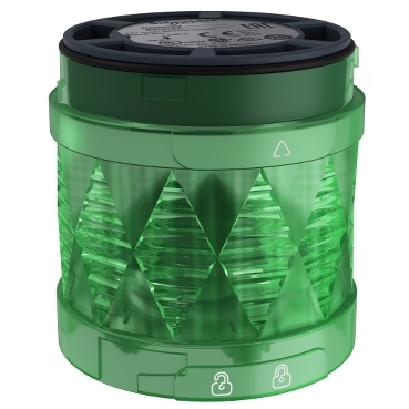 XVUC23 Harmony XVU, Illuminated LED unit for modular tower lights, green, Ø60, steady, IP65, 24 V AC/DC