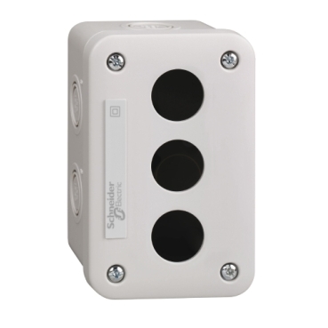 XALE3 Harmony XALE, Empty control station, plastic, light grey, 3 cut-outs, for XB7