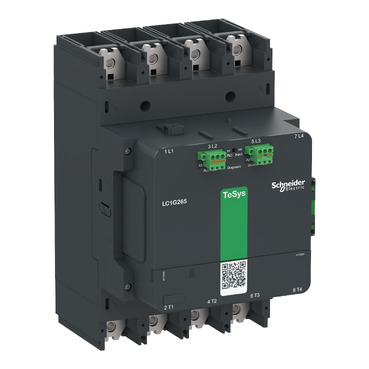 LC1G4004LSEA High power contactor, TeSys Giga, 4 pole (4NO), AC-1 <=440V 550A, advanced version, 200…500V wide band AC/DC coil