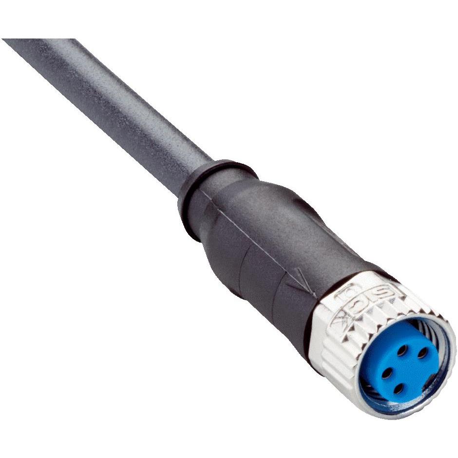 2094792 YF8U14-050UA3XLEAX Female connector, M8, 4-pin, straight, A-coded 5 m, 4-wire, PUR, halogen-free