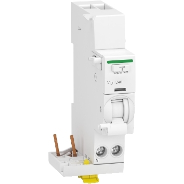 A9Y82625 Add-on residual current device, Acti9 Vigi iC40, 1P+N, 25A, AC type, instantaneous, 30mA, 230VAC