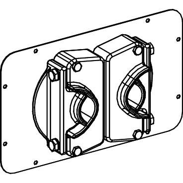 KTB0000GP03 Mounting plate, Canalis KT, for tap off units, 2 cable clamps, diameter 30mm to 70mm