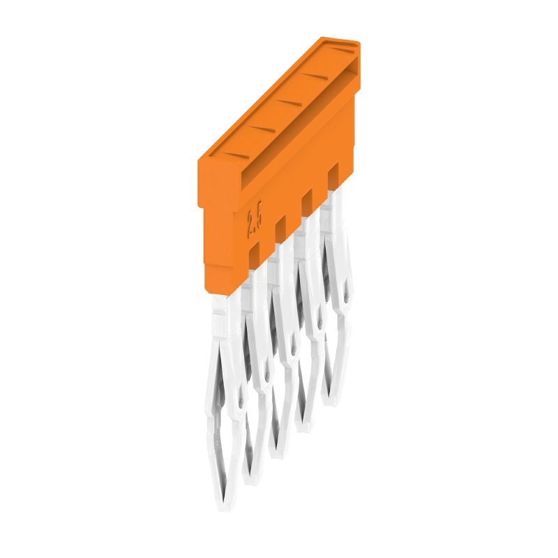 ZQV 2.5N/5 Cross-connector (terminal), Plugged, orange, 24 A, Number of poles: 5, Pitch in mm (P): 5.10, Insulated: Yes, Width: 23.2 mm 1527620000