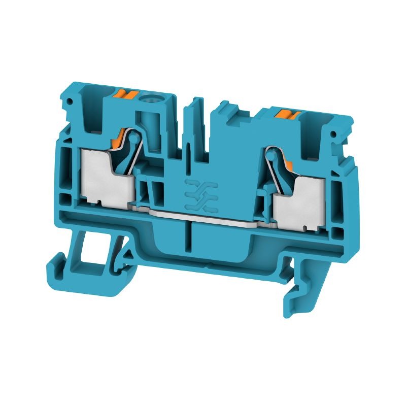 A2C 4 BL Feed-through terminal, PUSH IN, 4 mm², 800 V, 32 A, blue 2051210000