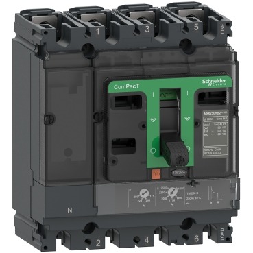 C10F6TM063 Circuit breaker ComPacT NSX100F, 36kA at 415VAC, TMD trip unit 63A, 4 poles 3d