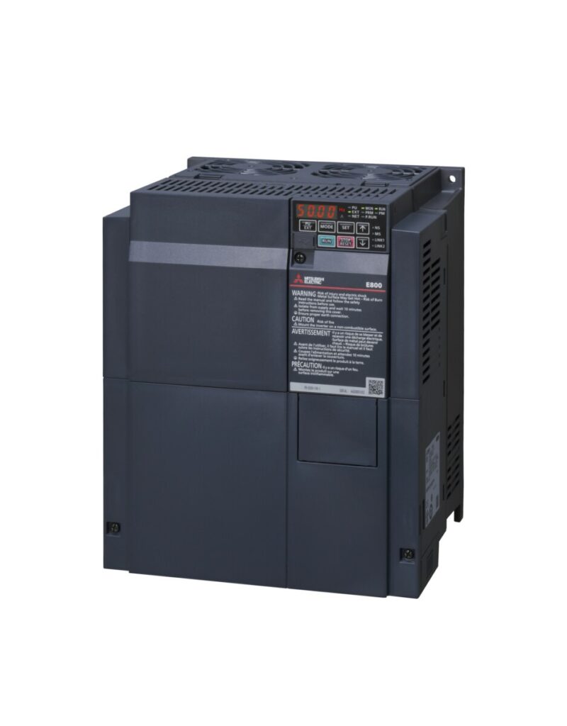 FR-E840-0300EPB-60 Sagedusmuundur 400 VAC, IP20 30 A, 15 kW @ 50 °C max 200% ülekoormust 3 s 41 A, 18.5 kW @ 50 °C max 150% ülekoormust 3 s CC-Link IE TSN, CC-Link IE Field Basic, MODBUS®/TCP, PROFINET
