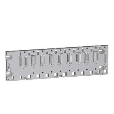 BMXXBP0800H Modicon M340 automation platform, ruggedized rack 8 slots, panel, plate or DIN rail mounting