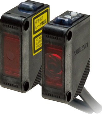 E3Z-LT81 2M Compact Laser Photoelectric Sensor with Built-in Amplifier, Through-beam, Response time: 1 ms, Sensing distance: 60 m, PNP output, Pre-wired model, 2 m