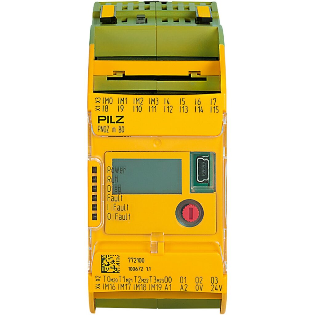 772100 PNOZ m B0 Configurable safe small controllers PNOZmulti 2, base unit, expandable, 20 safe digital inputs, 4 safe semiconductor outputs.