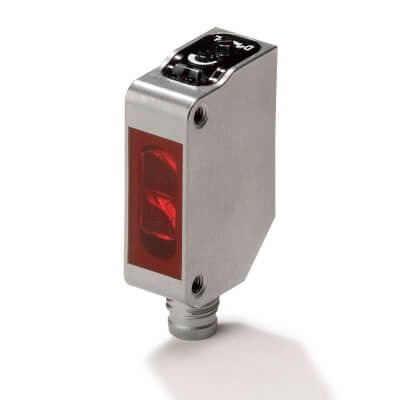 E3ZM-R86 Photoelectric sensor, rectangular housing, stainless steel, red LED, retro-reflective, 4 m, PNP, Light-ON/Dark-ON, M8 4-pin connector