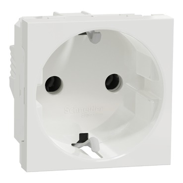 NU303618 Socket-outlet, New Unica, mechanism, 2P + E, 16A, Schuko glossy, untreated, white