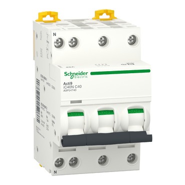 A9P54740 Miniature circuit-breaker, Acti9 iC40N, 3P+N, 40 A, C curve, 6000 A