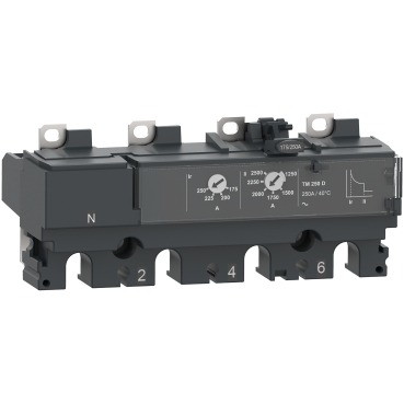 C254TM250 trip unit TM250D for ComPacT NSX 250 circuit breakers, thermal magnetic, rating 250 A, 4 poles 4d