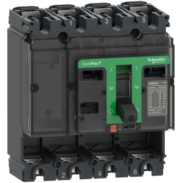 C16B4 Circuit breaker basic frame, ComPacT NSX160B, 25kA at 415VAC 50/60 Hz, 160A, without trip unit, 4 poles