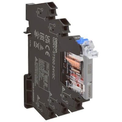 G2RV-ST500DC24 Slimline relay 6 mm incl. socket, SPDT, 6 A, Push-in terminals, 24 VDC