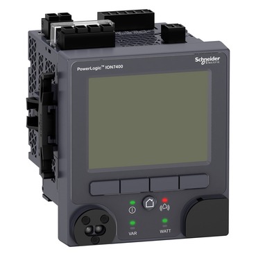 METSEION7400 PowerLogic ION7400 panel‑mount meter, integrated display, optical port and 2 pulse outputs, 512 MB memory, 256 samples/cycle, THD, RVC