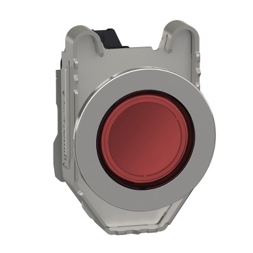 XB4FVM4 Pilot light, Harmony XB4,metal, red flush mounted, 30mm, universal LED, plain lens, 230...240V AC