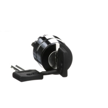 ZB4BG4 Harmony XB4, Key switch selector head, metal, black, Ø22, key n°455, 2 positions, stay put