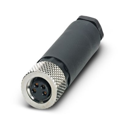 1506891 SACC-M 8FS-4CON-M-SW Connector, Universal, 4-position, Socket straight M8, coding: A, Screw connection, knurl material: Brass, nickel-plated, external cable diameter 3.5 mm ... 5 mm