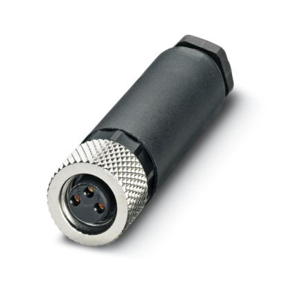 1506888 SACC-M 8FS-3CON-M-SW Connector, Universal, 3-position, Socket straight M8, coding: A, Screw connection, knurl material: Brass, nickel-plated, external cable diameter 3.5 mm ... 5 mm