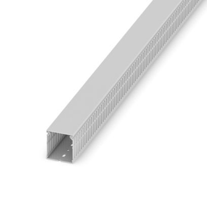 3240353 CD-HF 60X60 Cable duct for installation and mounting in control cabinets, light gray, halogen-free, comprising upper part and mounting base, width: 60 mm, height: 60 mm, length: 2000 mm