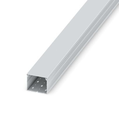 3240358 CD-HF 80X60 Cable duct for installation and mounting in control cabinets, light gray, halogen-free, comprising upper part and mounting base, width: 80 mm, height: 60 mm, length: 2000 mm